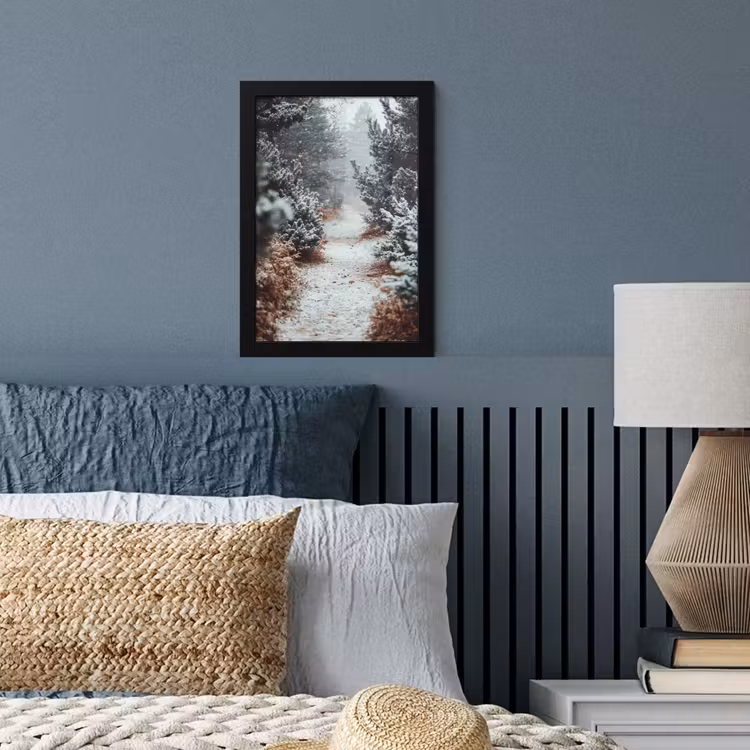 Poster met lijst - Bos - Winter - Bomen - Natuur - Pad - Sneeuw — 4