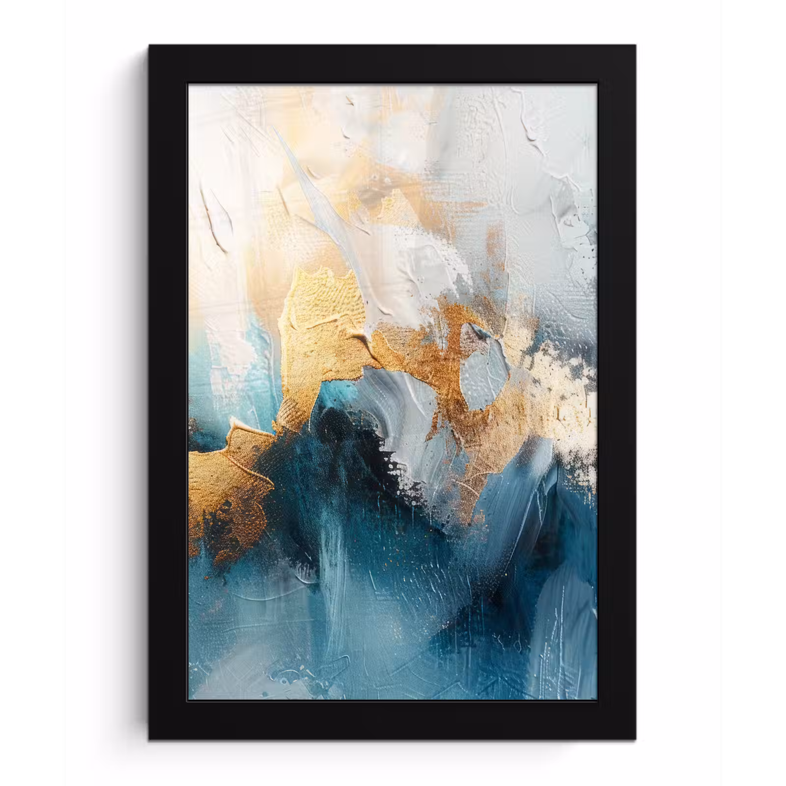 Poster met lijst - Abstract - Kunst - Gold - Blauw — 1