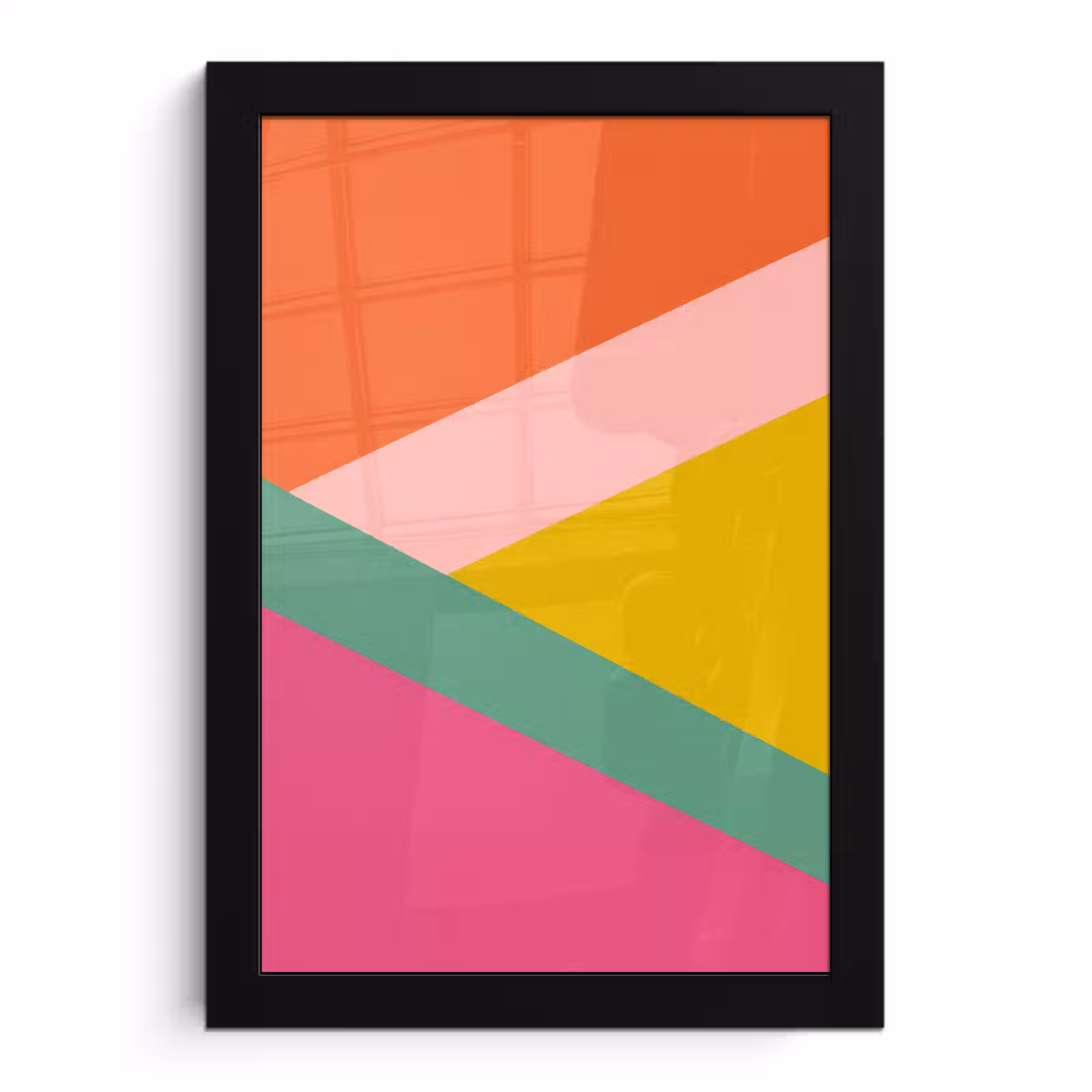 Poster met lijst - Driehoeken - Kleurrijk - Abstract — 1