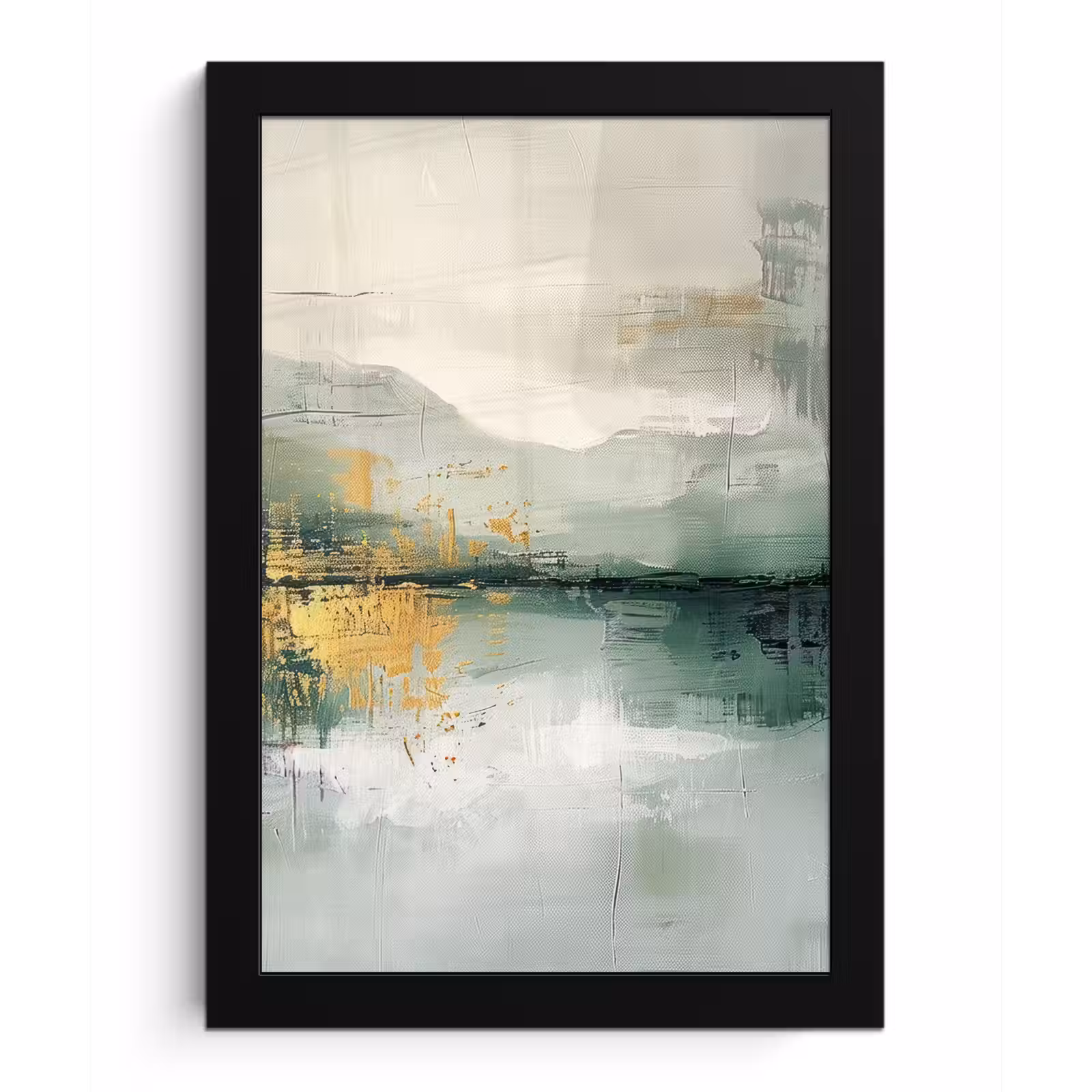 Poster met lijst - Groen - Modern - Abstract - Goud — 1