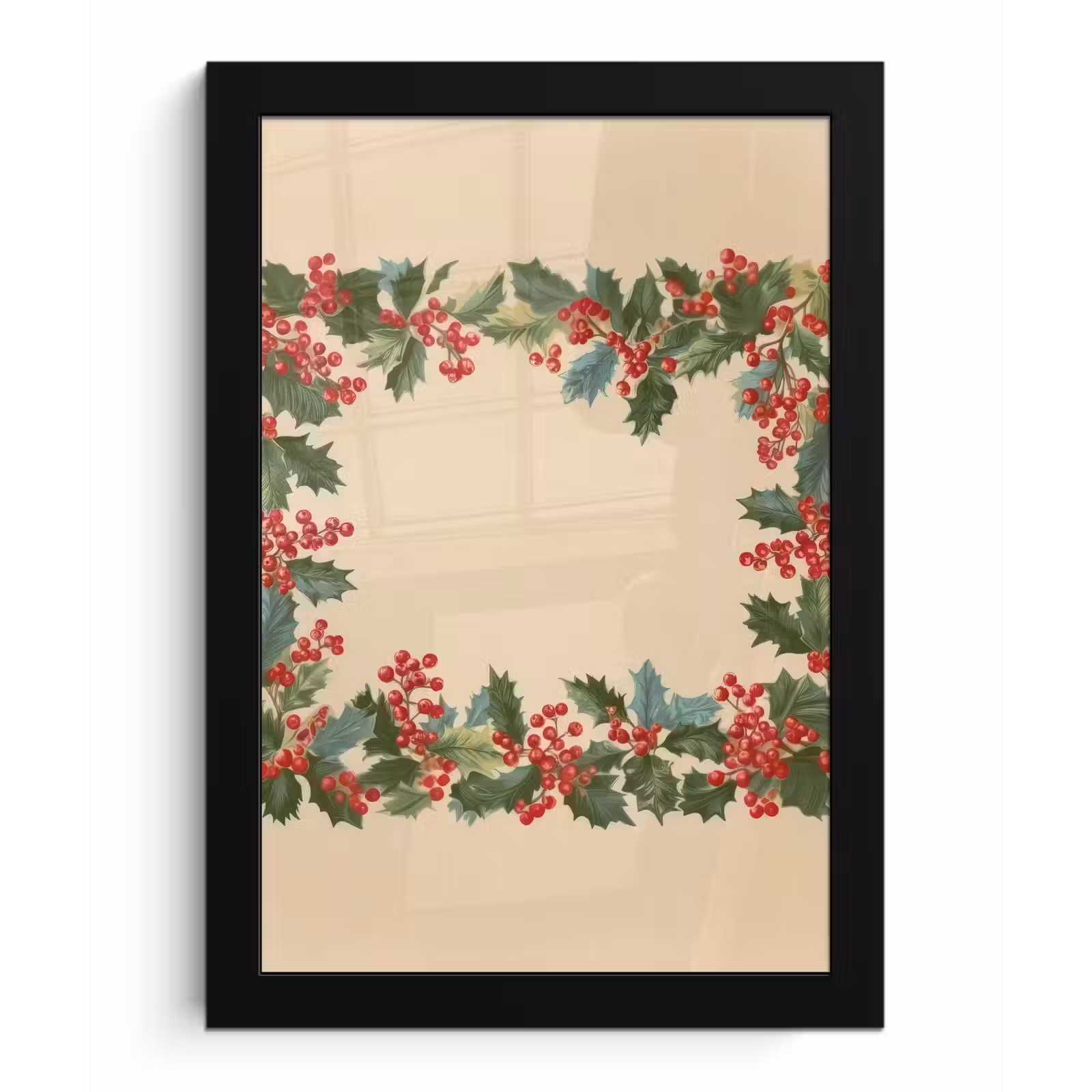 Poster met lijst - Hulstrand - Bessen - Beige — 1