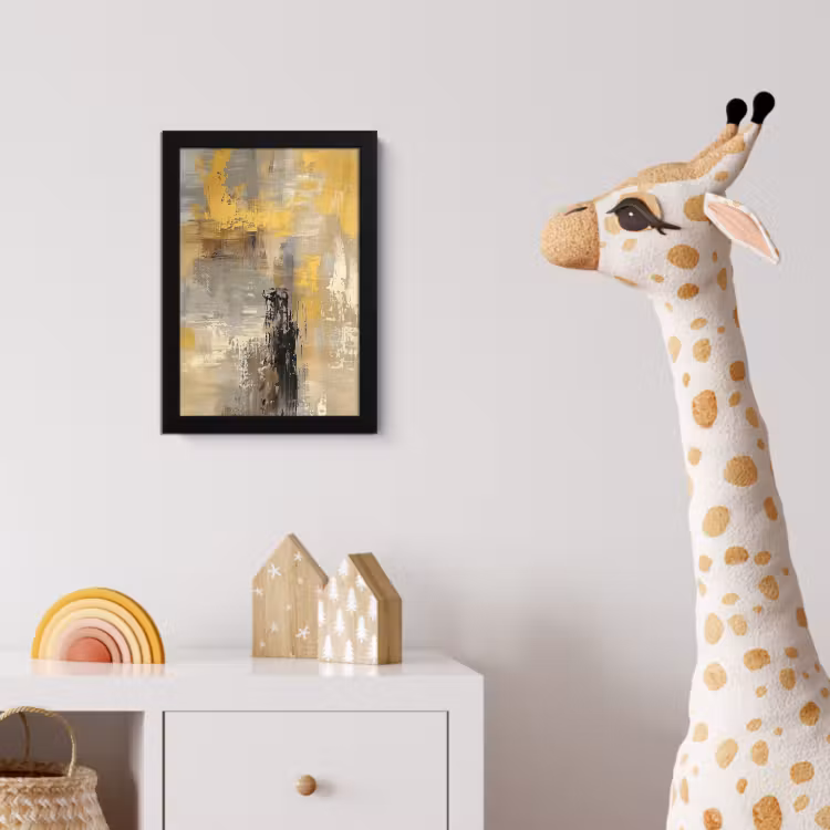 Poster met lijst - Abstract - Geel - Modern - Beige — 5