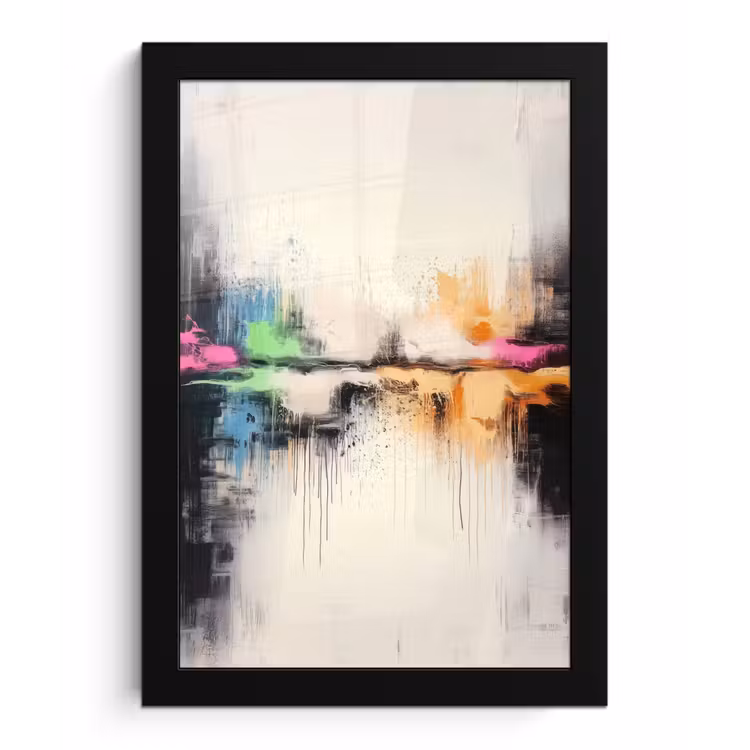 Poster met lijst - Abstract - Kleurexplosie - Landschap — 1