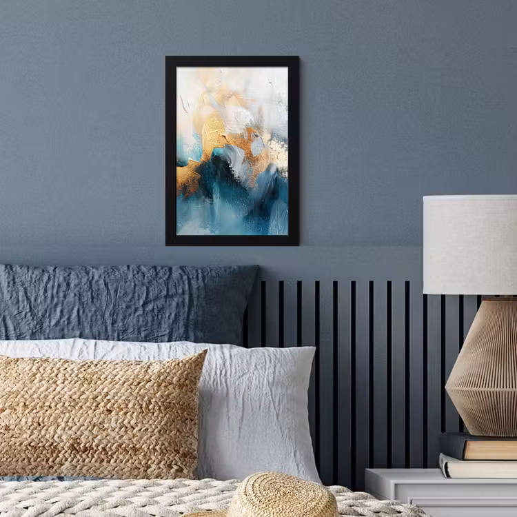 Poster met lijst - Abstract - Kunst - Gold - Blauw — 4