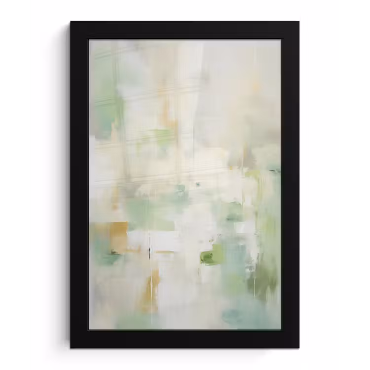 Poster met lijst - Abstract - Kunst - Wit - Groen - Modern — 1