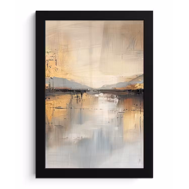 Poster met lijst - Abstract - Modern - Beige - Aesthetic - Goud — 1