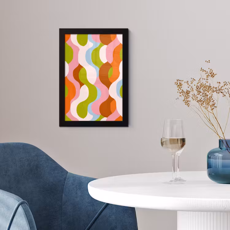 Poster met lijst - Abstract - Vormen - Roze — 2