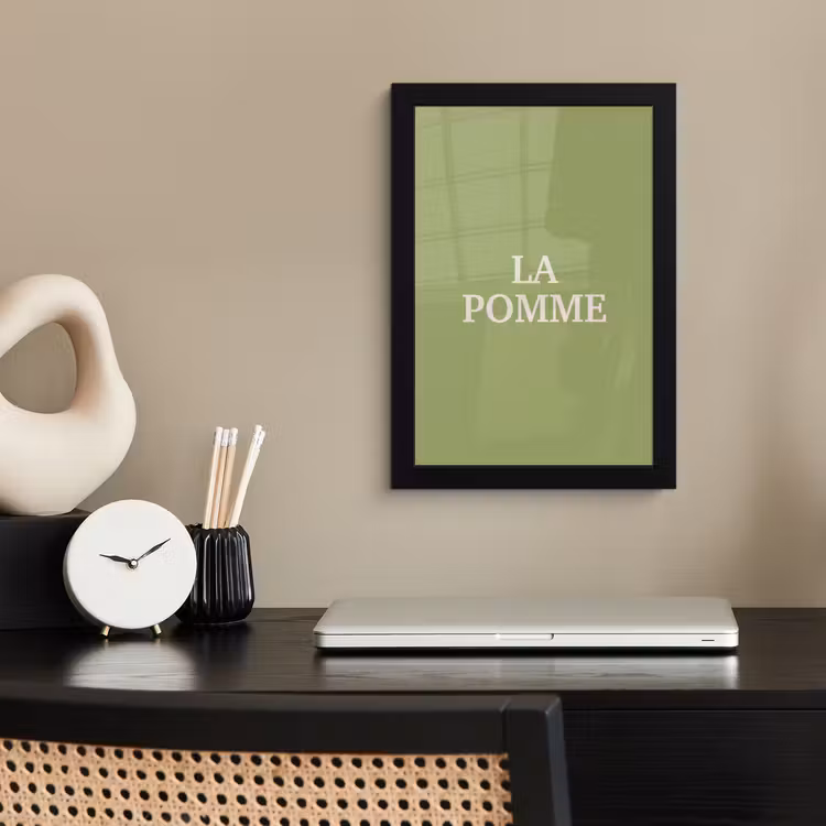 Poster met lijst - Appel - Groen - Minimalistisch — 3