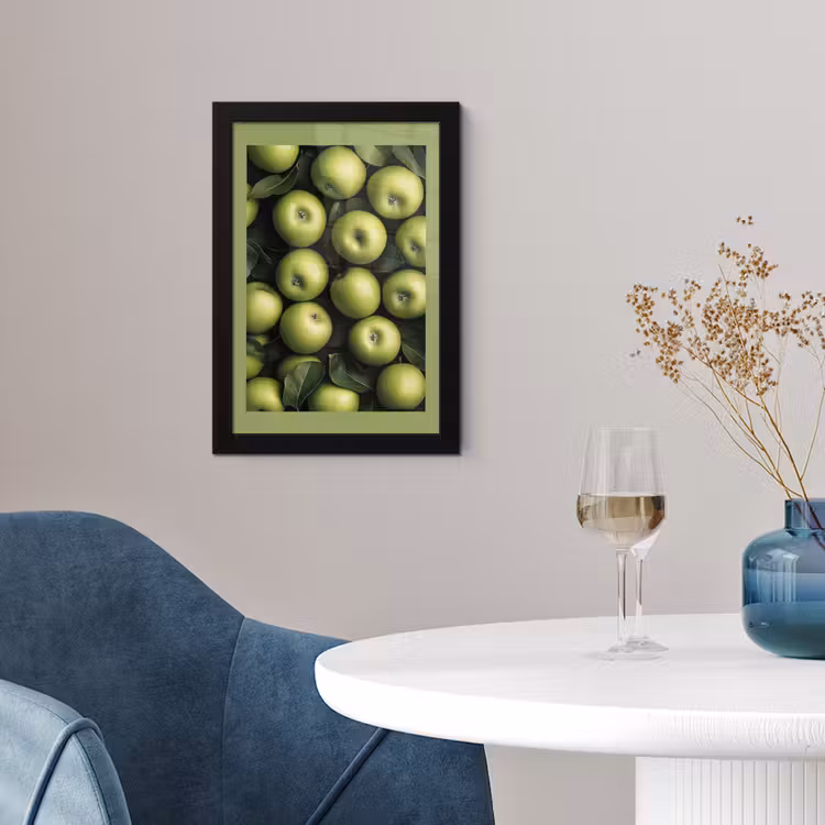 Poster met lijst - Appels - Groen - bladeren — 2