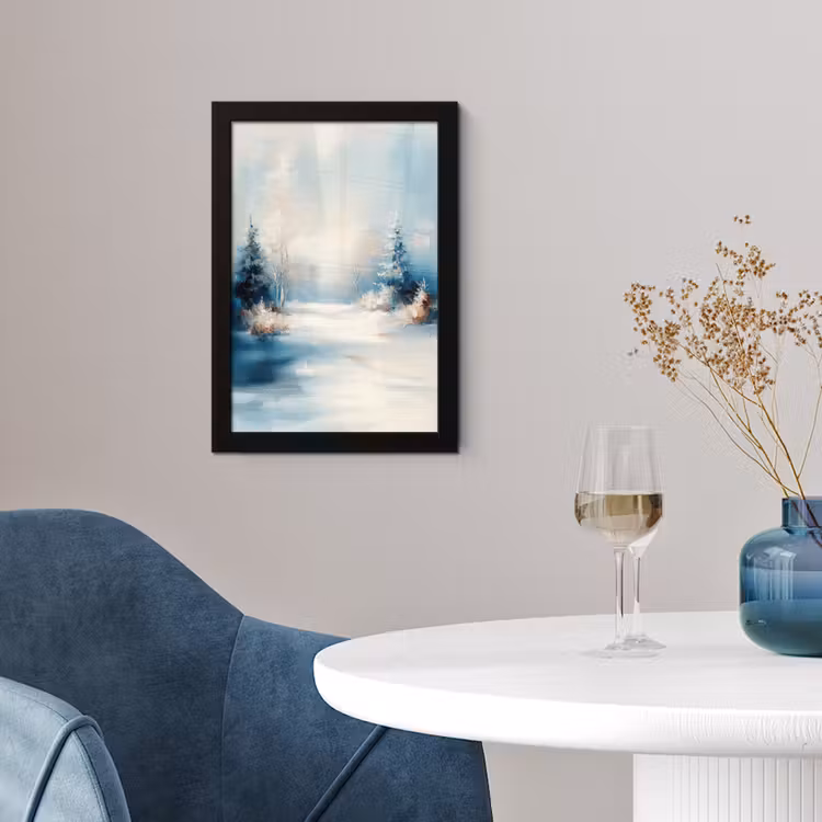 Poster met lijst - Bos - Winter - Natuur - Abstract - Sneeuw — 2
