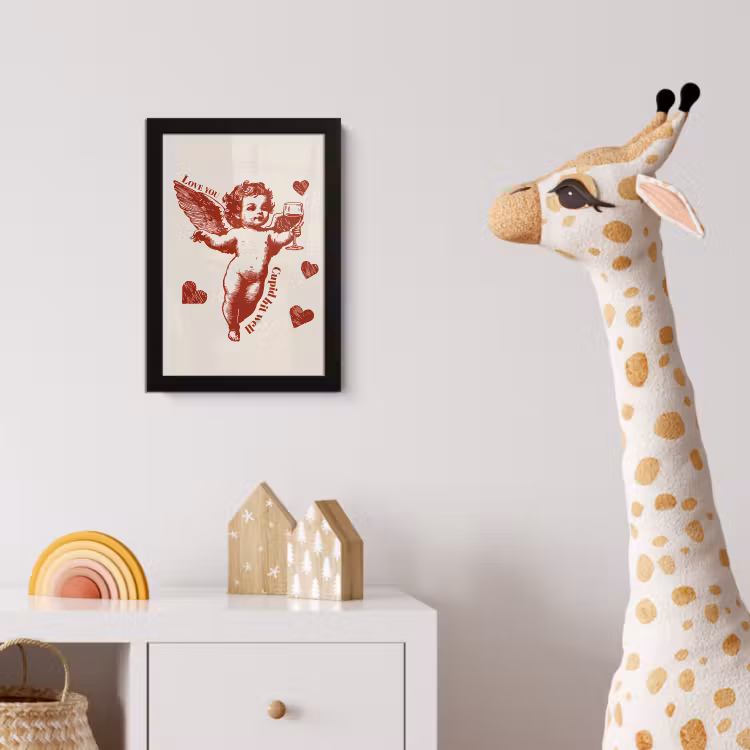 Poster met lijst - Cupido - Hartjes - Rood - Klassiek — 5