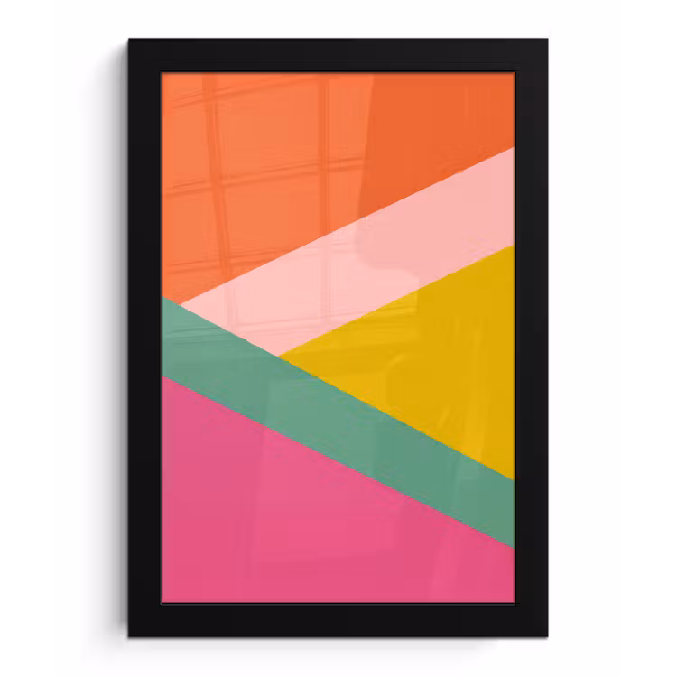 Poster met lijst - Driehoeken - Kleurrijk - Abstract — 1