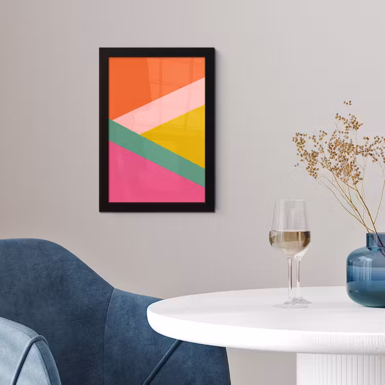 Poster met lijst - Driehoeken - Kleurrijk - Abstract — 2