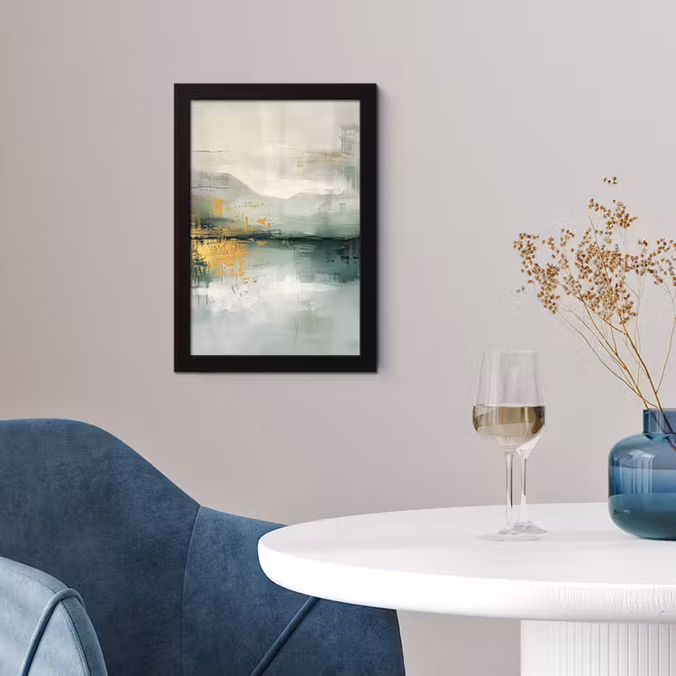 Poster met lijst - Groen - Modern - Abstract - Goud — 2