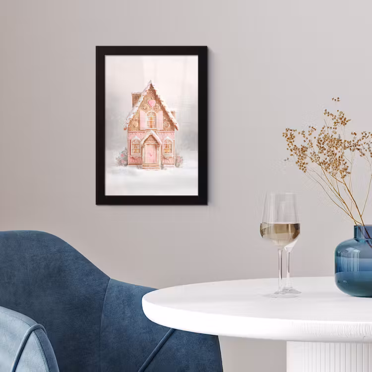 Poster met lijst - Huisje - Suiker - Pastel — 2