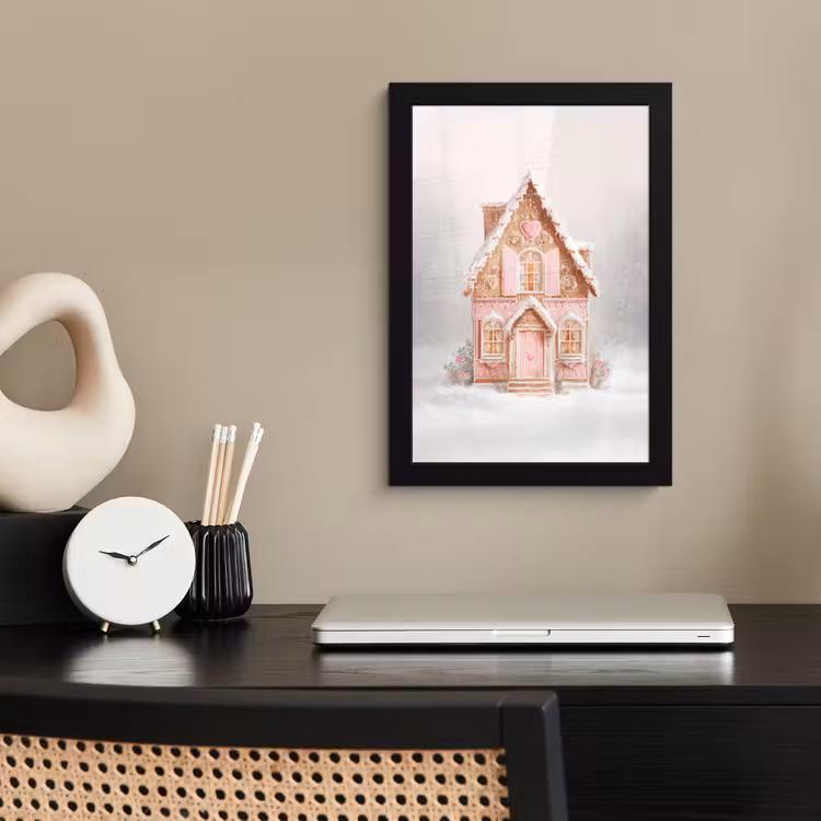 Poster met lijst - Huisje - Suiker - Pastel — 3