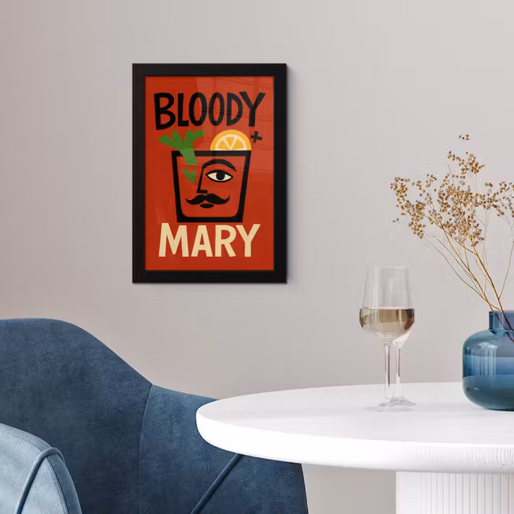 Poster met lijst - Cocktail - Art - Rood — 2