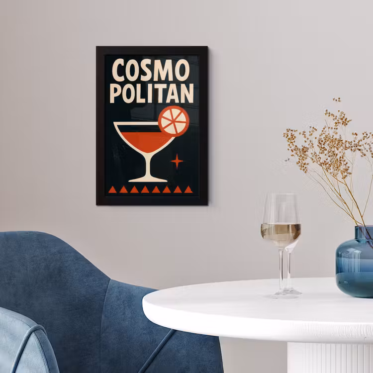 Poster met lijst - Cocktail - Zwart - Illustratie — 2