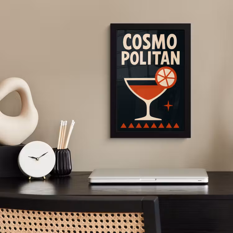 Poster met lijst - Cocktail - Zwart - Illustratie — 3
