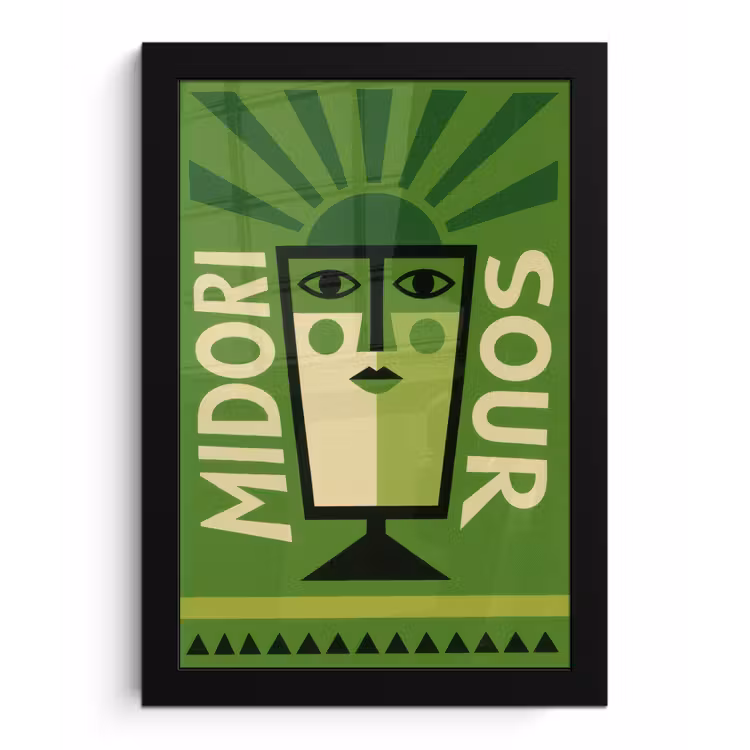 Poster met lijst - Grafisch - Art - Cocktail - Groen — 1