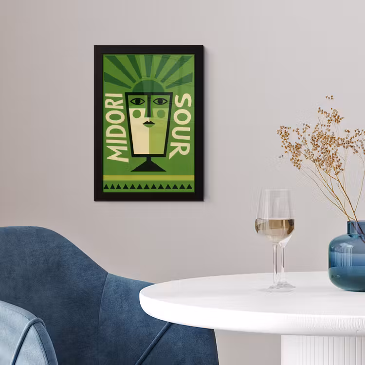 Poster met lijst - Grafisch - Art - Cocktail - Groen — 2