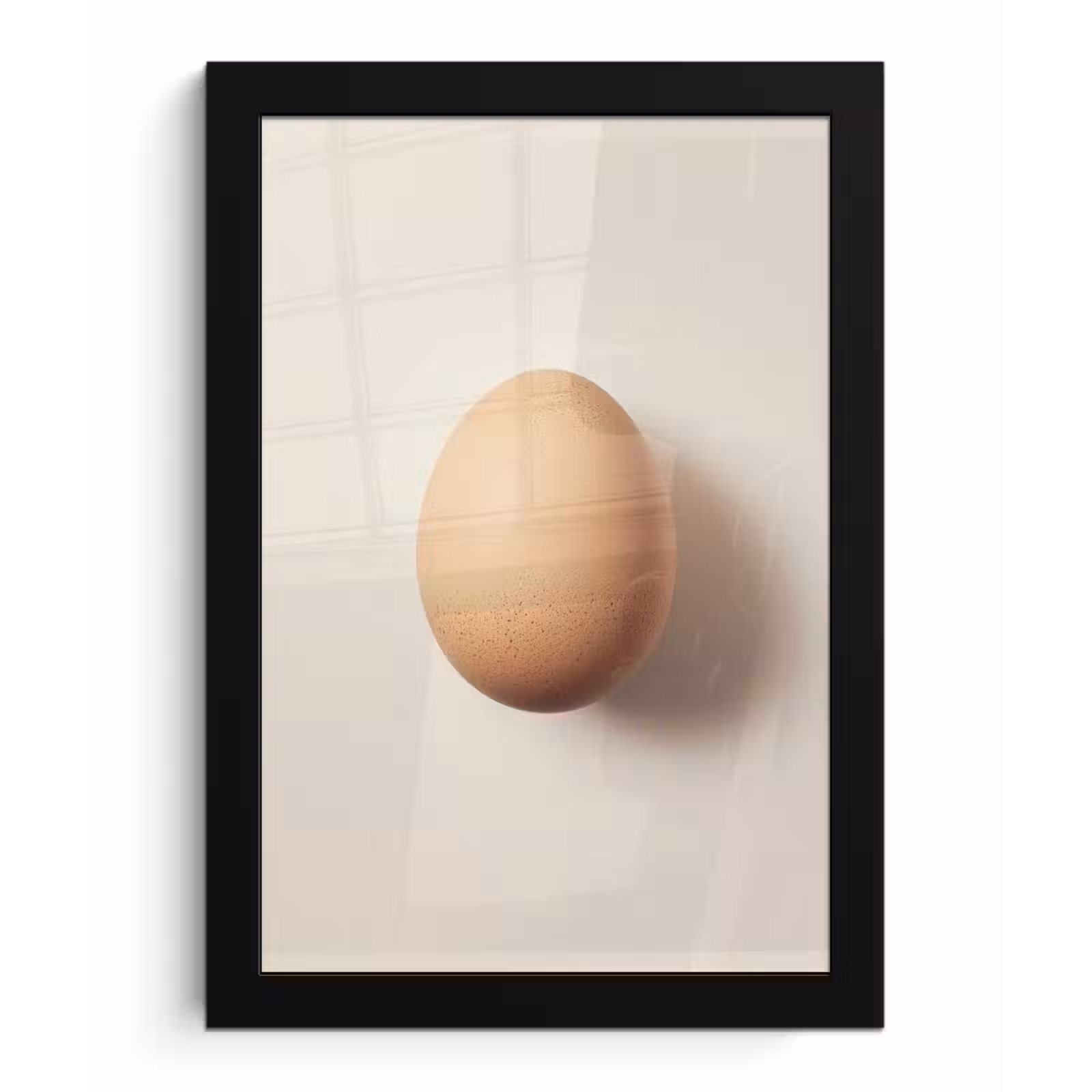 Poster met lijst - Ei - Beige - Ovaal - Egaal — 1