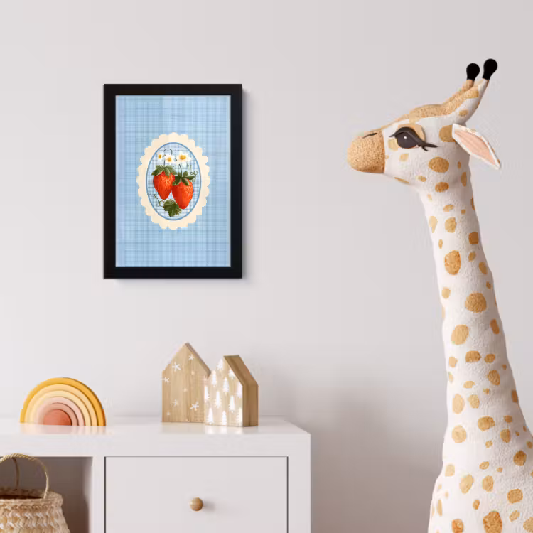 Poster met lijst - Aardbeien - Lijst - Rood - Geruit — 5