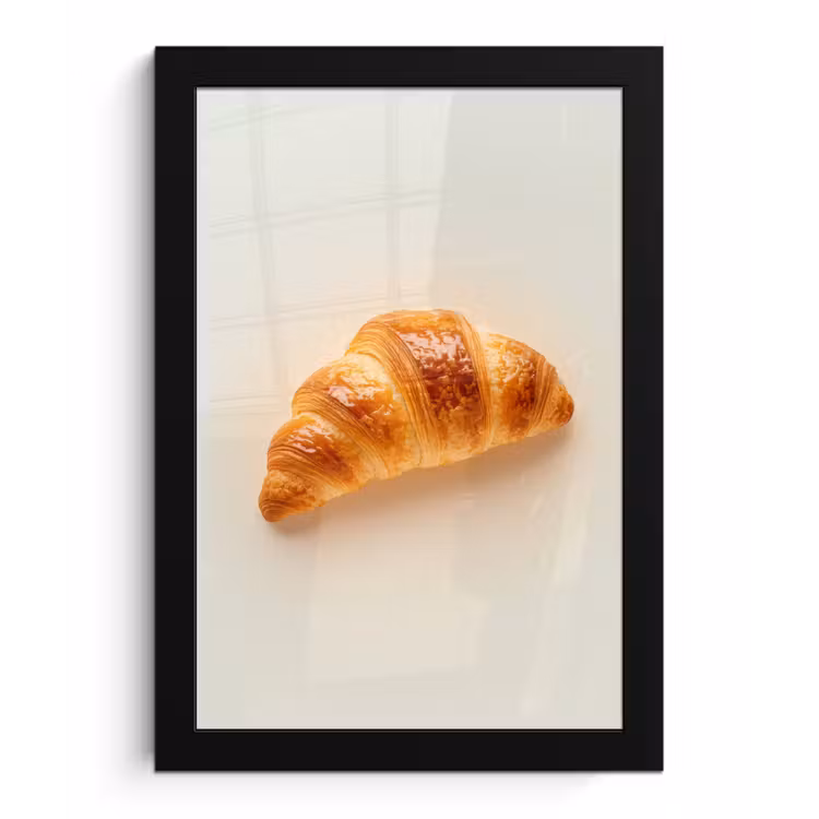 Poster met lijst - Croissant - Brood - Beige — 1