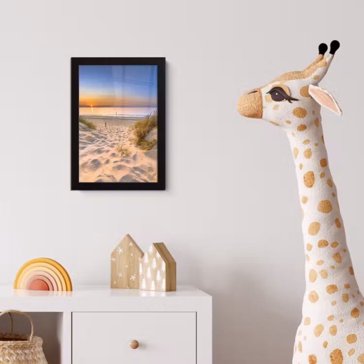 Poster met lijst - Duin - Zonsondergang - Horizon - Strand - Gras — 5