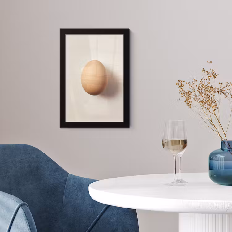 Poster met lijst - Ei - Beige - Ovaal - Egaal — 2