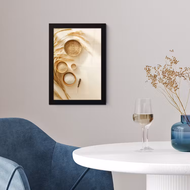 Poster met lijst - Granen - Hout - Kom - Beige — 2