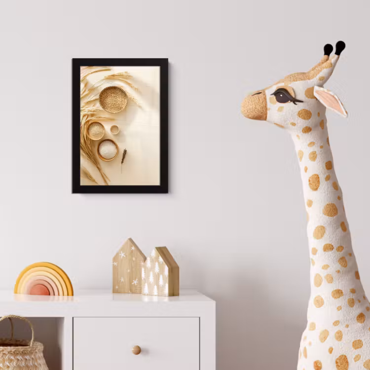 Poster met lijst - Granen - Hout - Kom - Beige — 5
