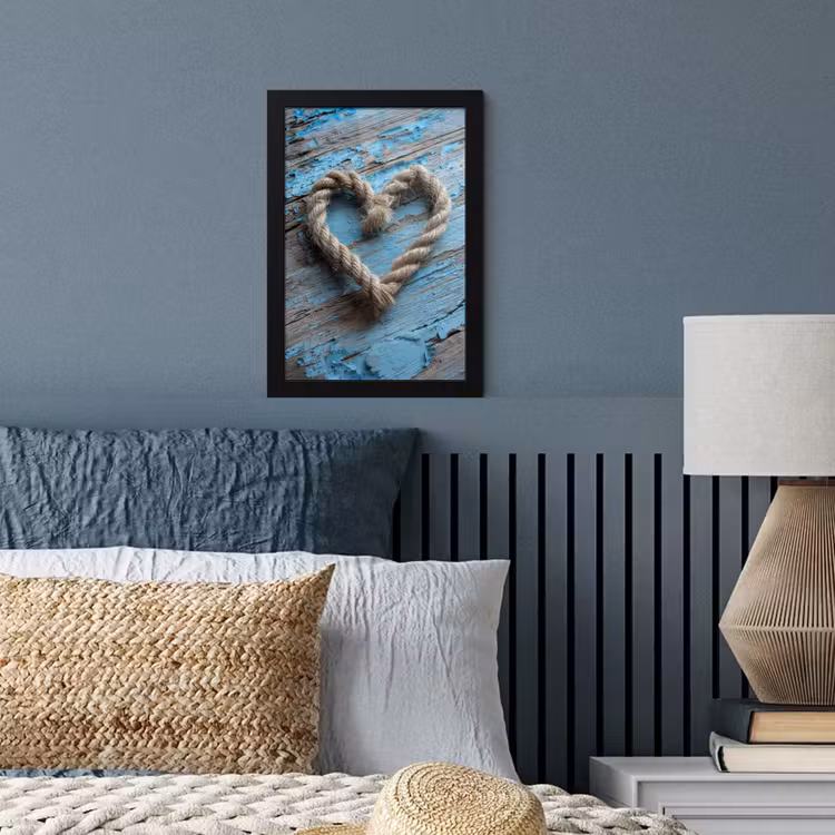 Poster met lijst - Hart - Touw - Hout - Rustiek — 4
