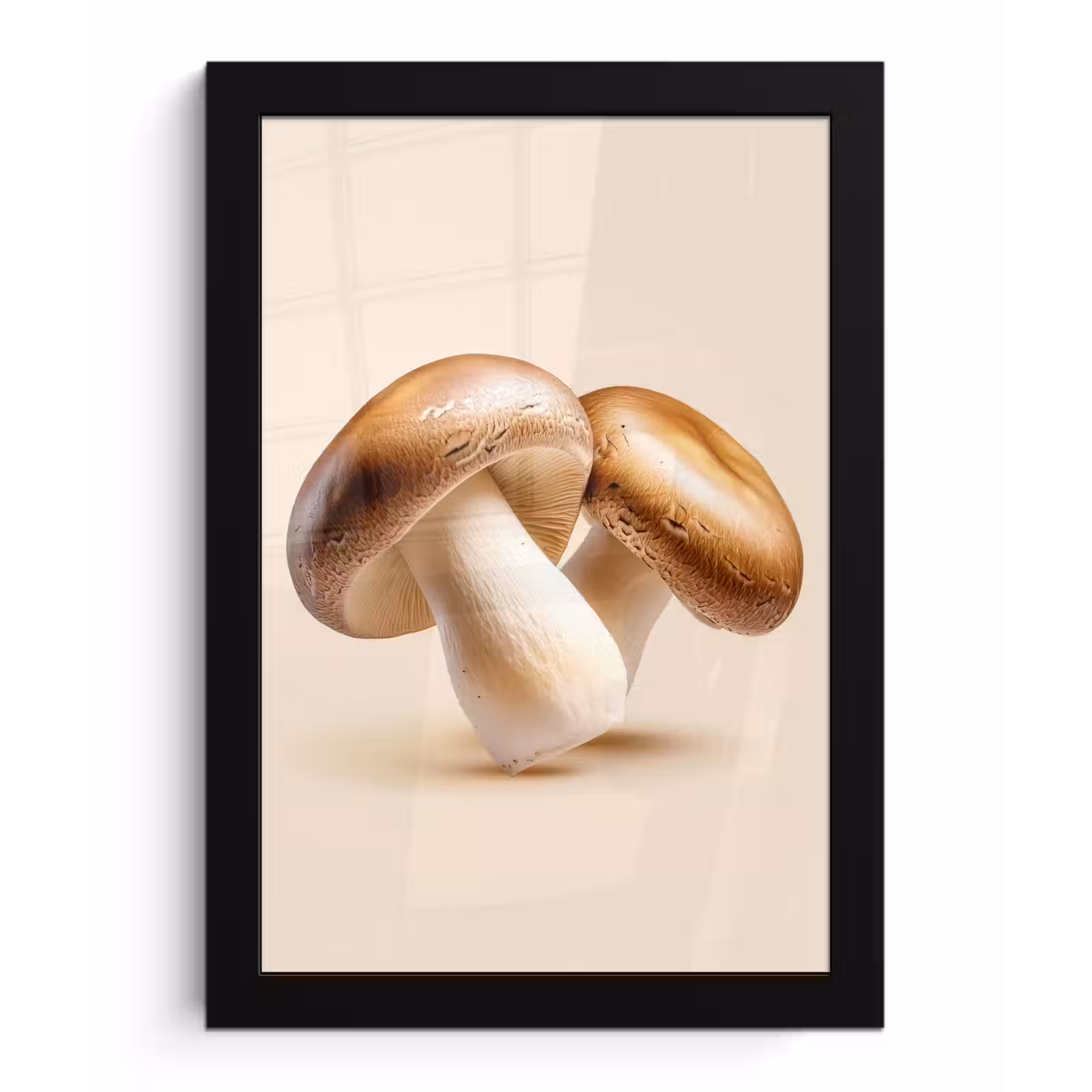 Poster met lijst - Champignons - Zacht - Beige — 1