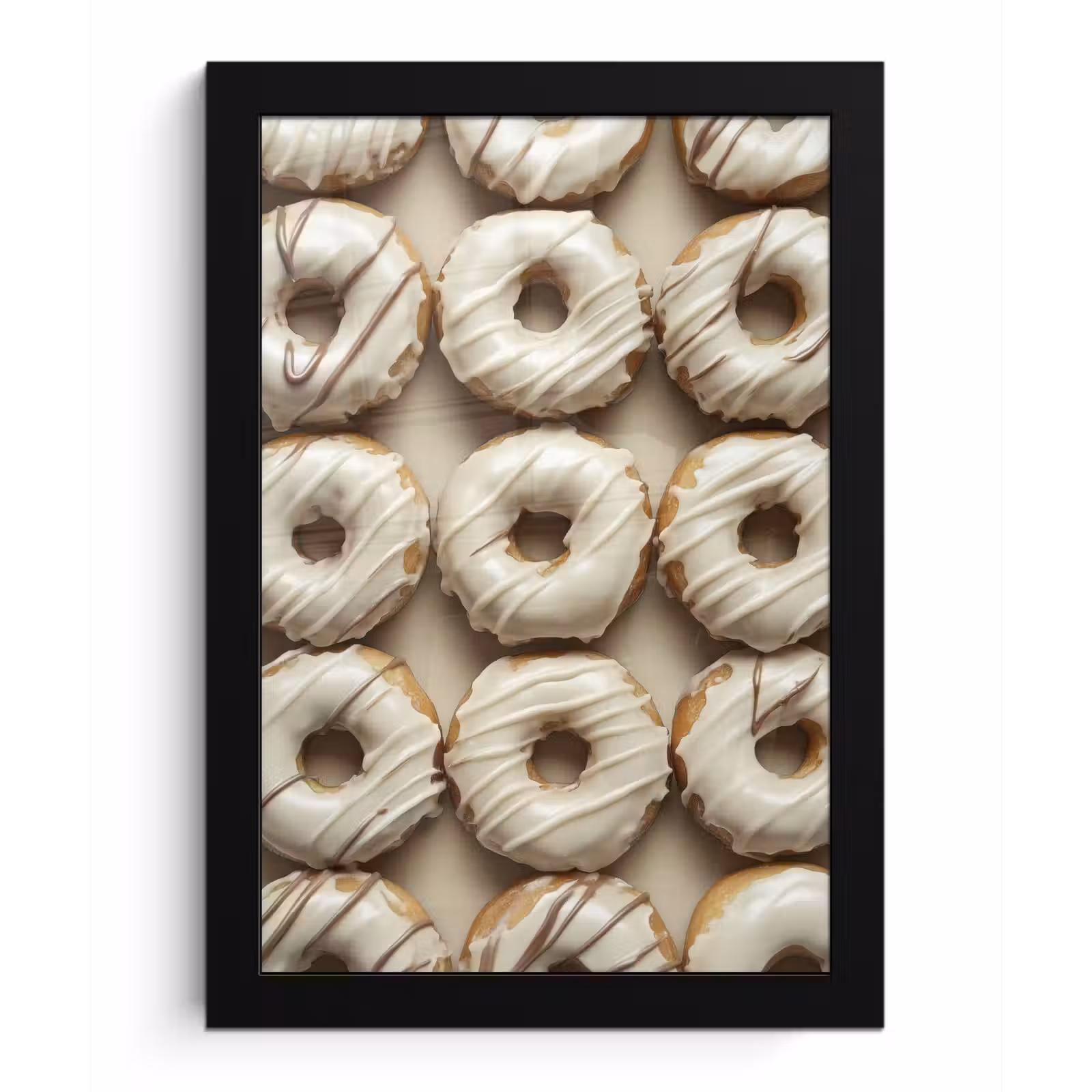 Poster met lijst - Donuts - Chocolade - Wit - Beige — 1