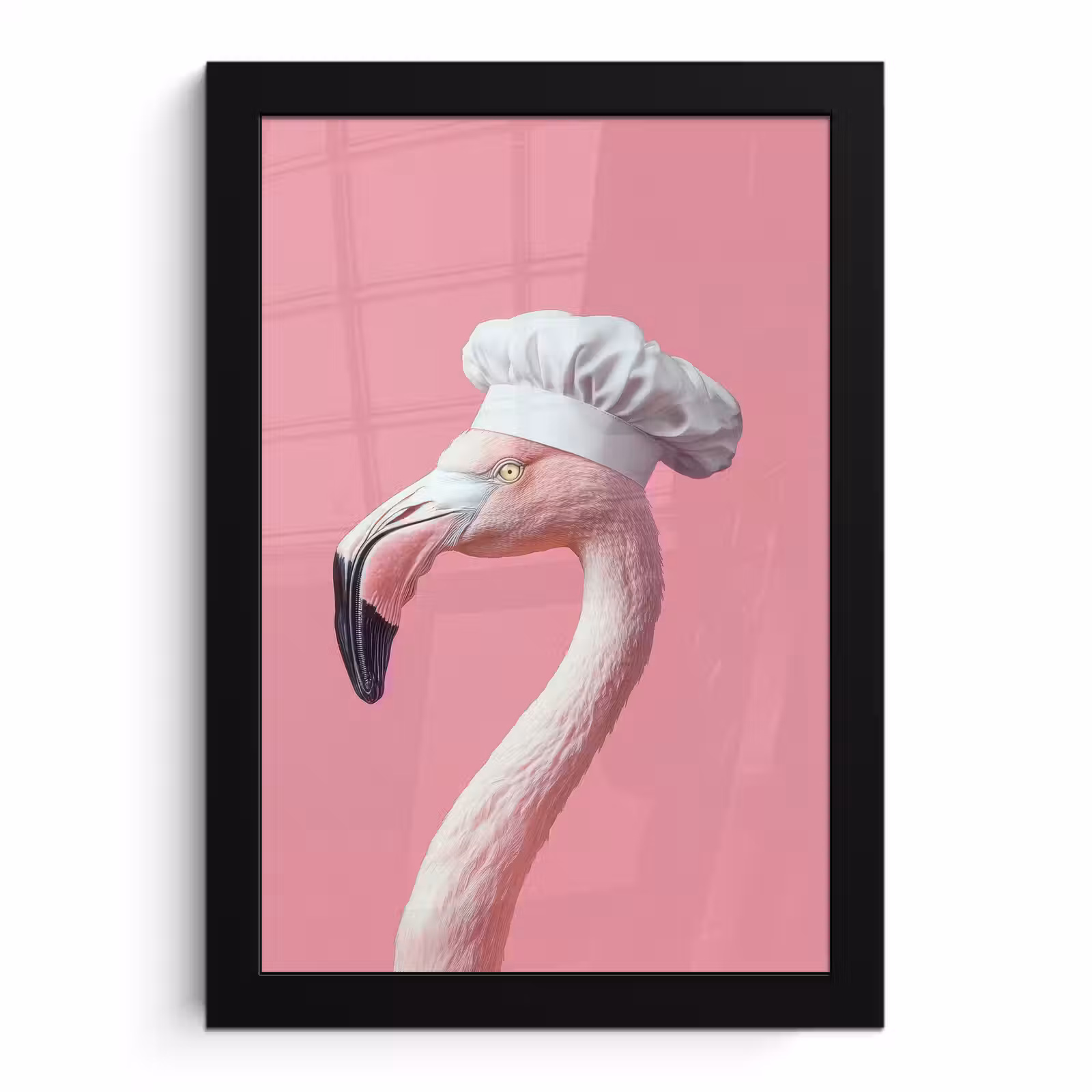 Poster met lijst - Flamingo - Roze - Koksmuts - Vogel — 1