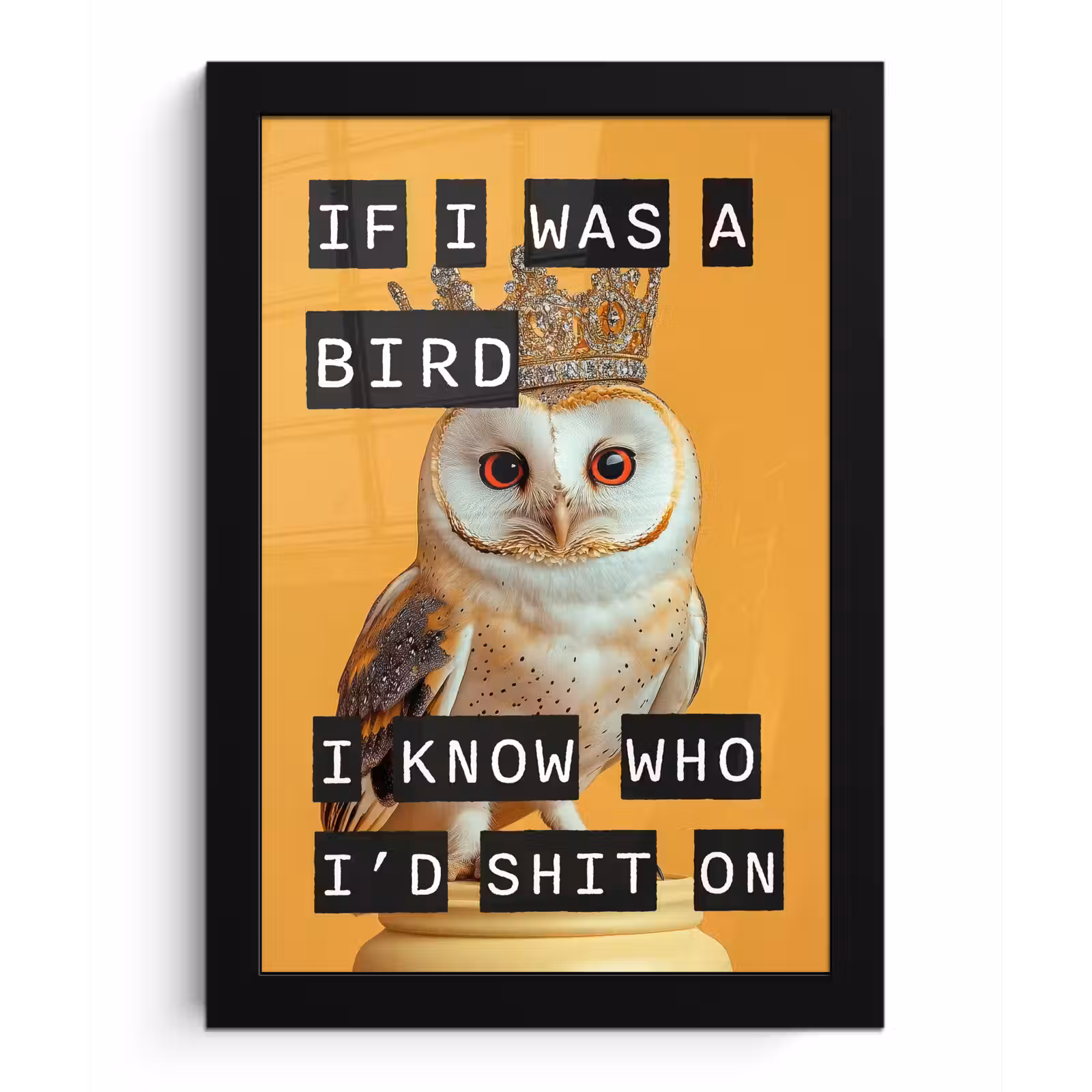 Poster met lijst - Geel - Uil - Vogel - Decoratie — 1