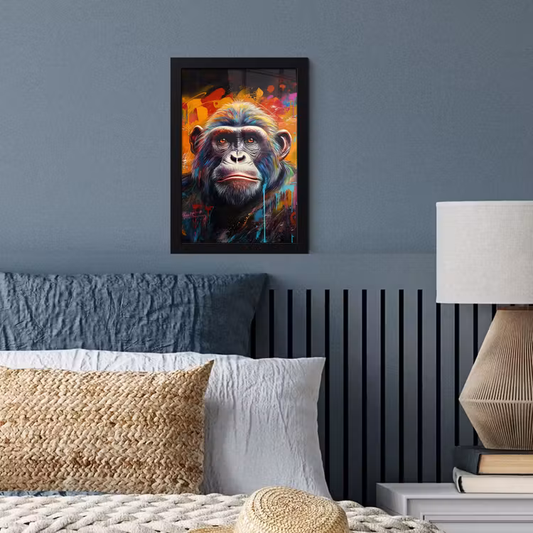 Poster met lijst - Aap - Gorilla - Graffiti - Dieren - Kleuren — 4