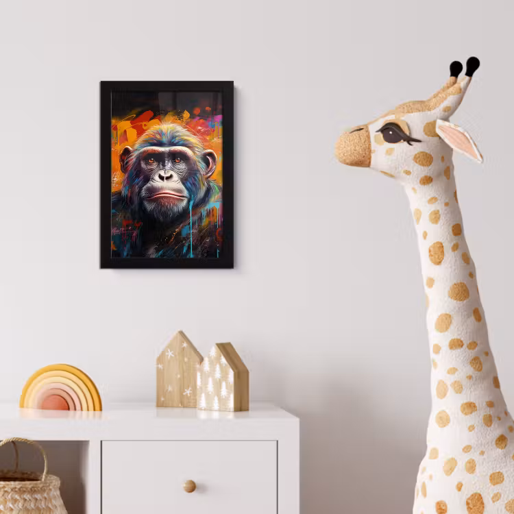 Poster met lijst - Aap - Gorilla - Graffiti - Dieren - Kleuren — 5