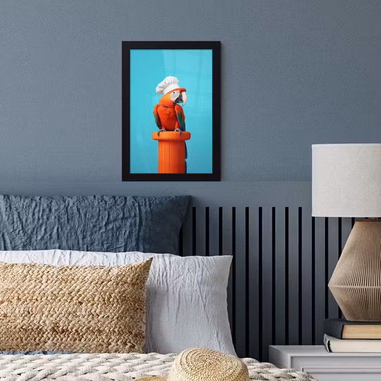 Poster met lijst - Ara - Koksmuts - Sokkel - Grappig — 4