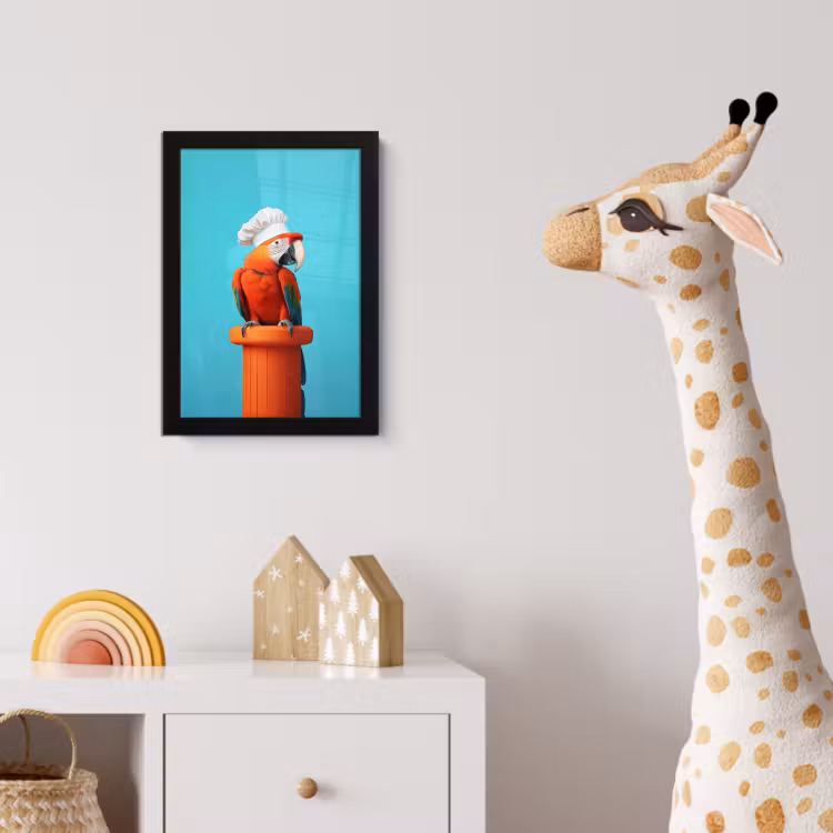 Poster met lijst - Ara - Koksmuts - Sokkel - Grappig — 5
