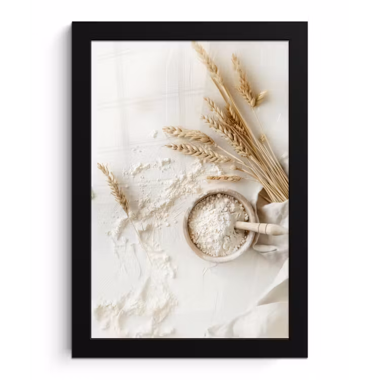 Poster met lijst - Bloem - Hout - Tarwe — 1