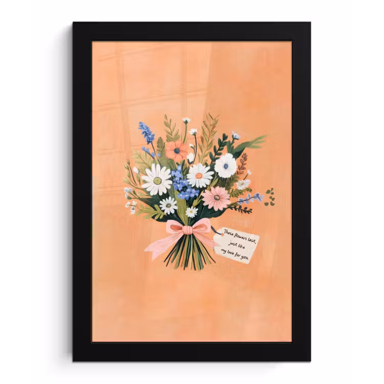 Poster met lijst - Boeket - Strikje - Quote — 1