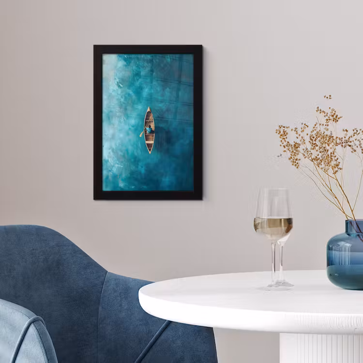 Poster met lijst - Bootje - Water - Blauw — 2