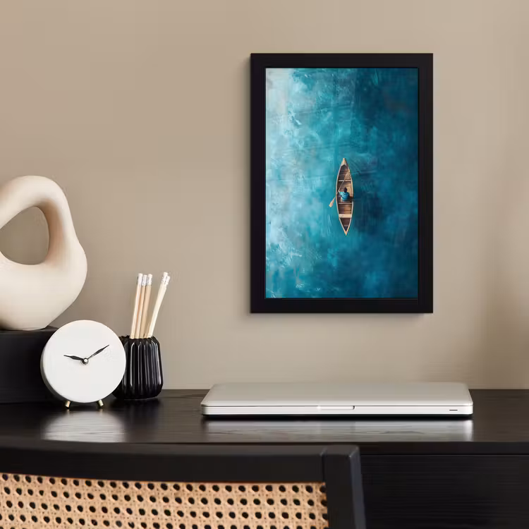 Poster met lijst - Bootje - Water - Blauw — 3