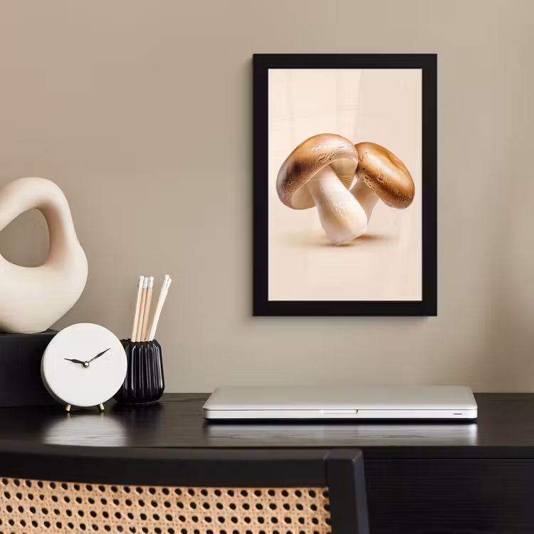 Poster met lijst - Champignons - Zacht - Beige — 3