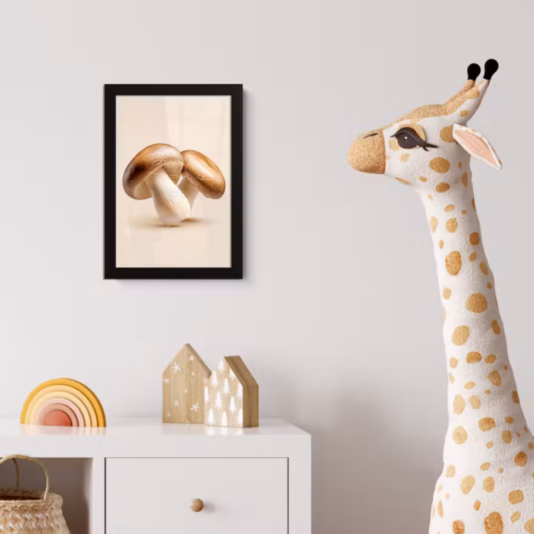 Poster met lijst - Champignons - Zacht - Beige — 5