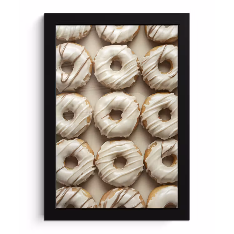 Poster met lijst - Donuts - Chocolade - Wit - Beige — 1