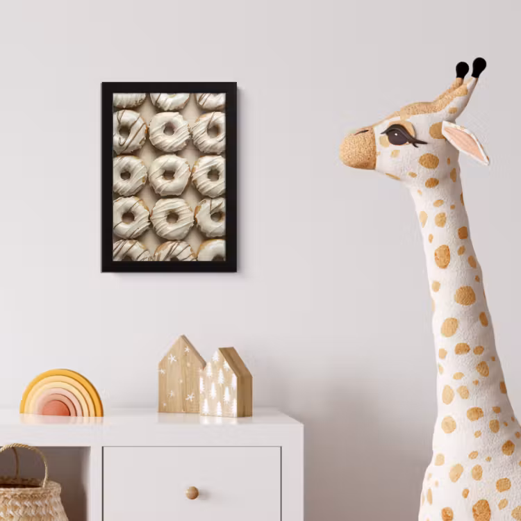 Poster met lijst - Donuts - Chocolade - Wit - Beige — 5