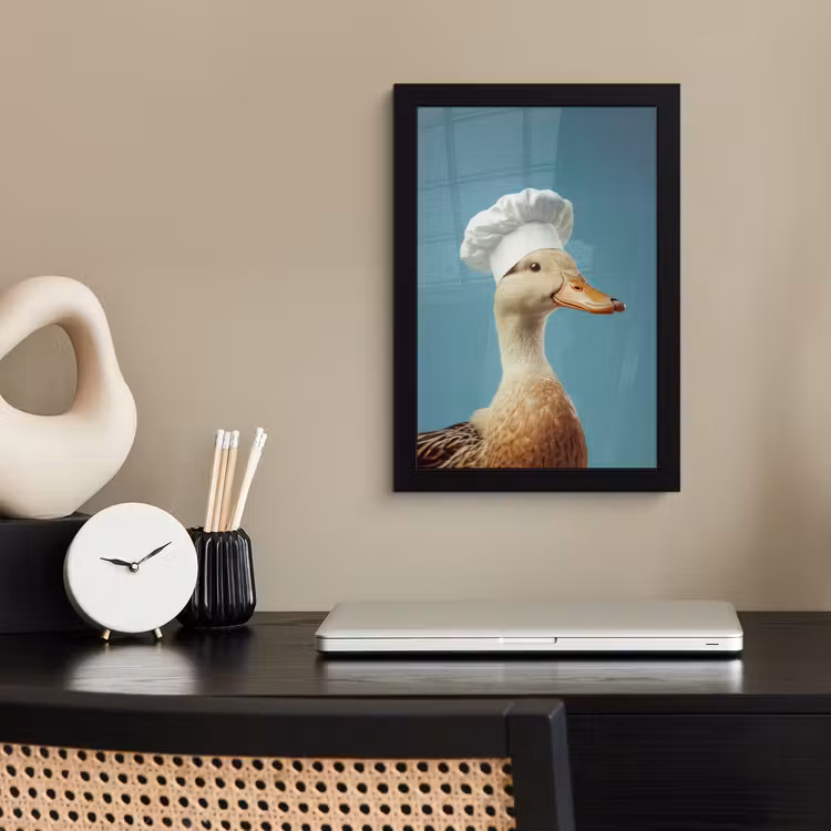 Poster met lijst - Eend - Koksmuts - Cute - Vogel — 3